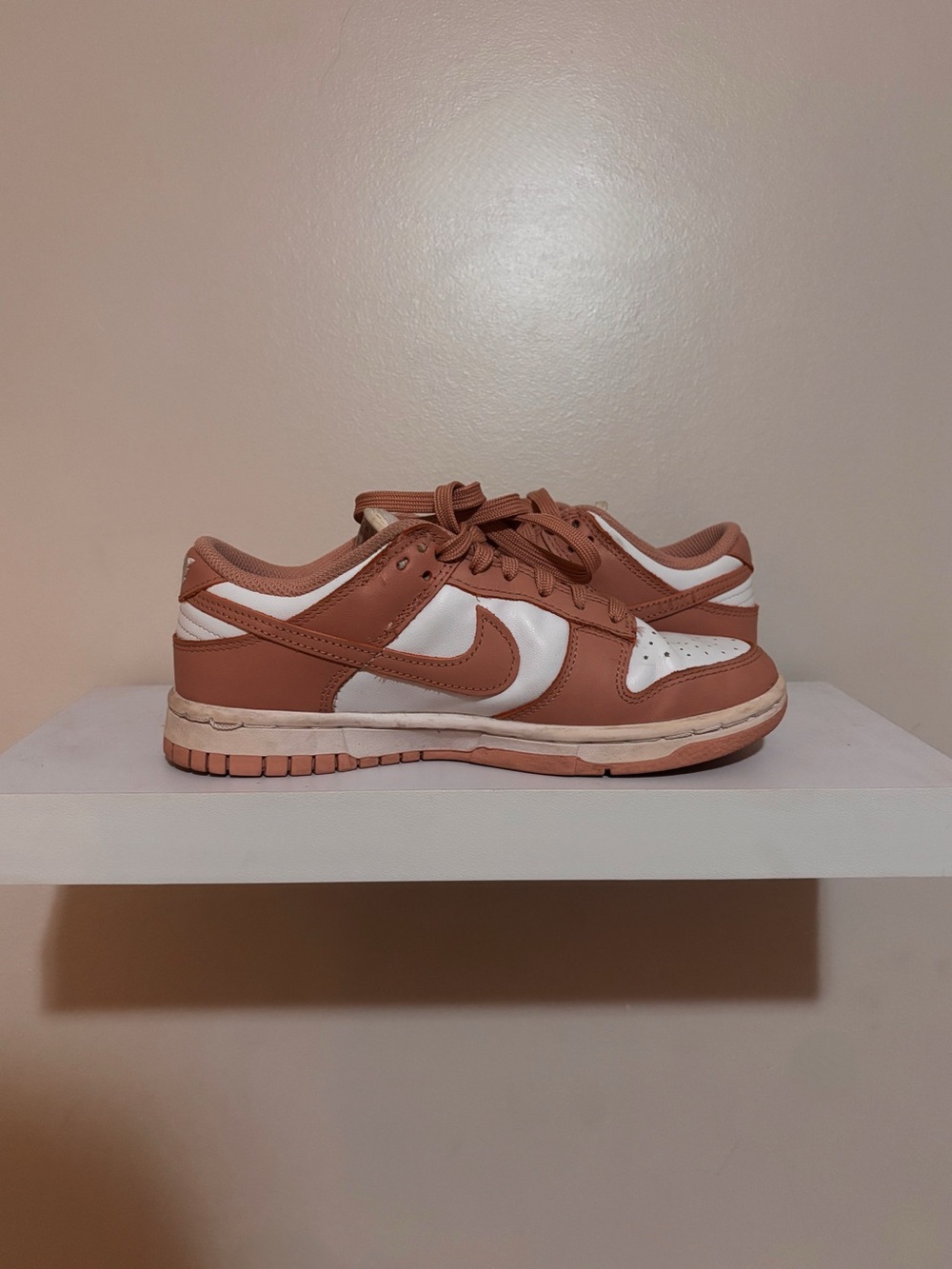 Woman’s Nike Low-Top Sneakers in Brown and White